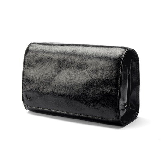 Italian Calf Leather Hanging Toiletry Bag. Includes Travel Mirror — view 4