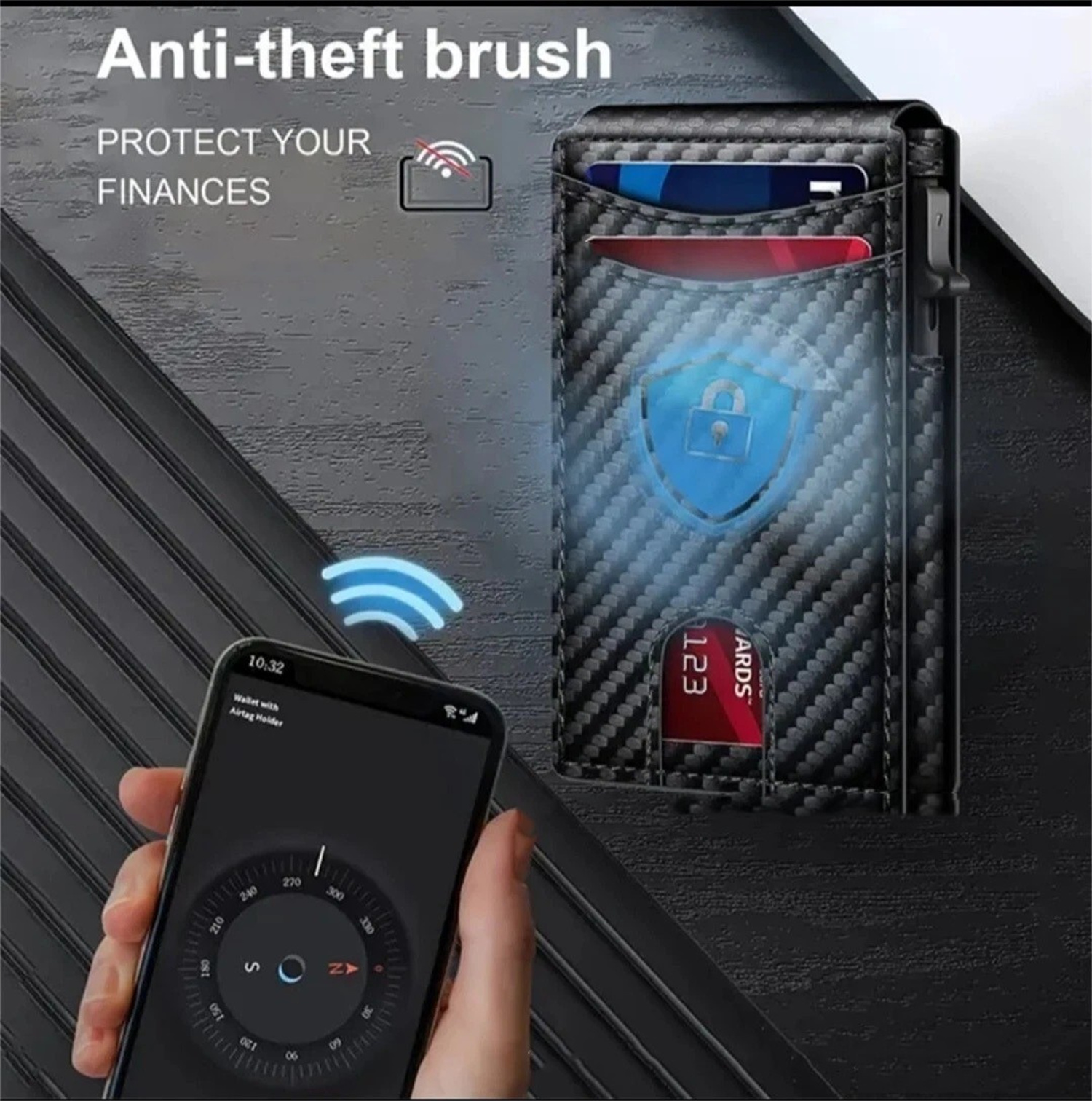 Mens Carbon Fibre Tactical Wallet. RFID Blocking