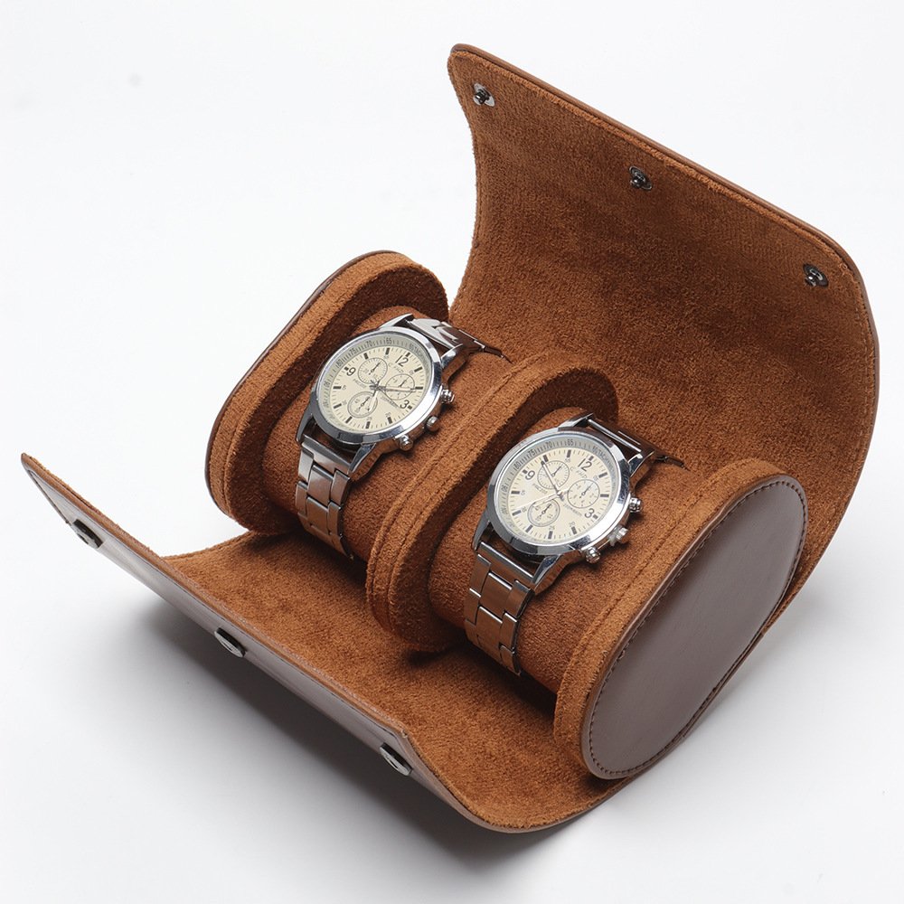 Travel Watch Roll. Holds 2 Watches, Padded Compartments — view 3