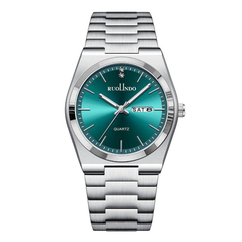 Ultra-Thin Quartz Mens Watch. Steel Band, Butterfly Clasp — view 3